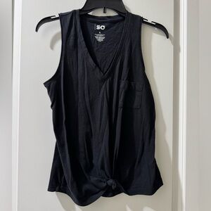 SO Women's Black V-Neck Tank Top